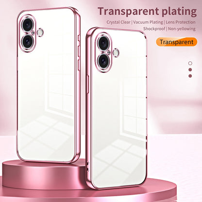 iPhone 16 Phone Case with Transparent Plating and Fine Hole Design: Crystal Clear & Scratch-Resistant