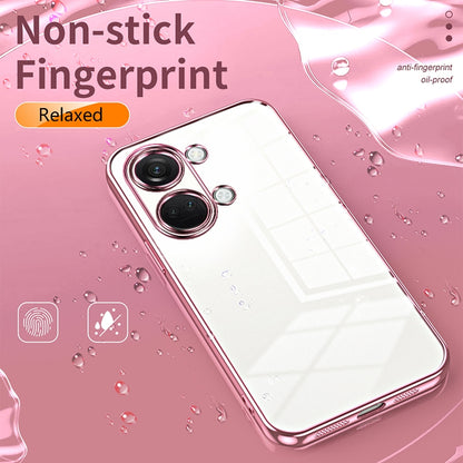 OnePlus Ace 2V Phone Case with Transparent Plating and Fine Hole Design: Crystal Clear & Scratch-Resistant