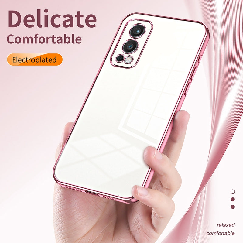 OnePlus Nord 2 5G Phone Case with Transparent Plating and Fine Hole Design: Crystal Clear & Scratch-Resistant