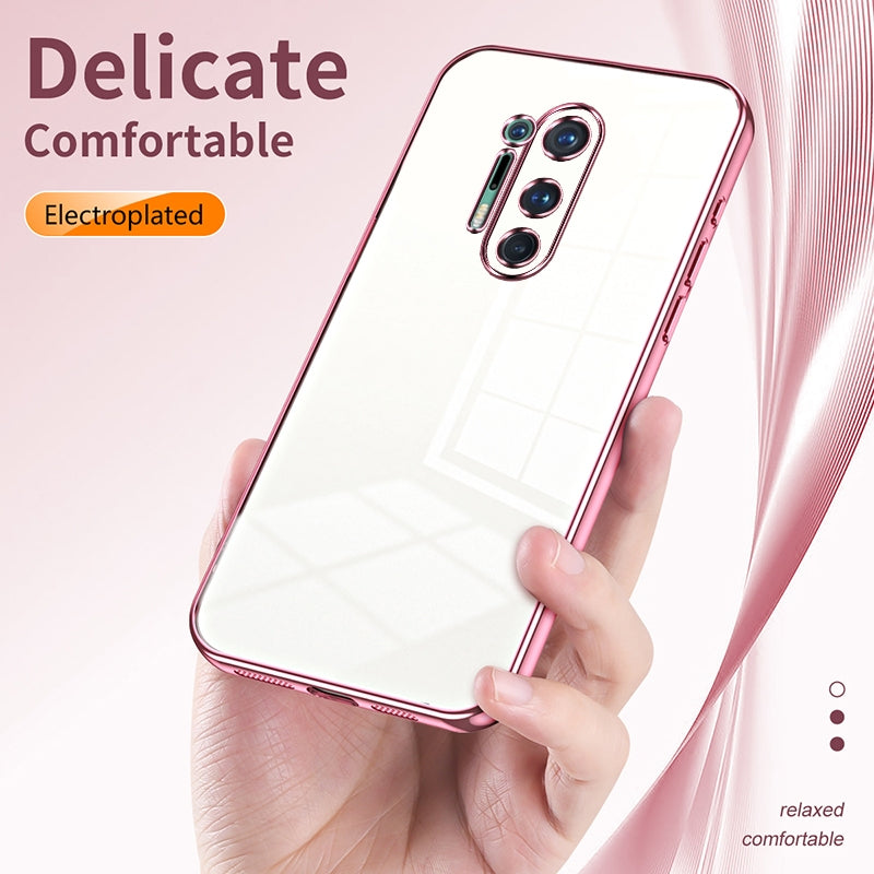 OnePlus 8 Pro Phone Case with Transparent Plating and Fine Hole Design: Crystal Clear & Scratch-Resistant