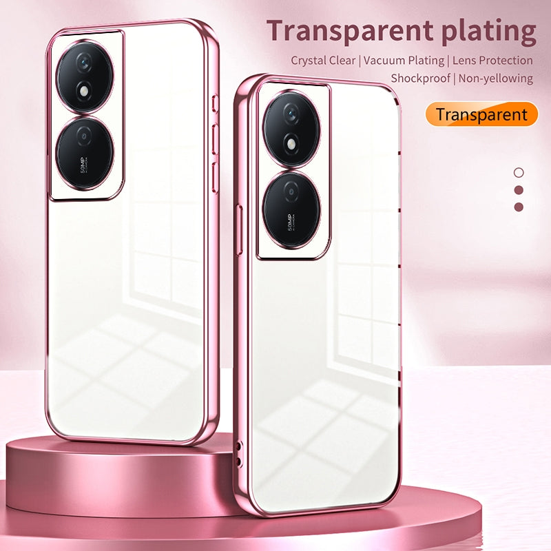 Honor Play 50 Plus Phone Case with Transparent Plating and Fine Hole Design: Crystal Clear & Scratch-Resistant