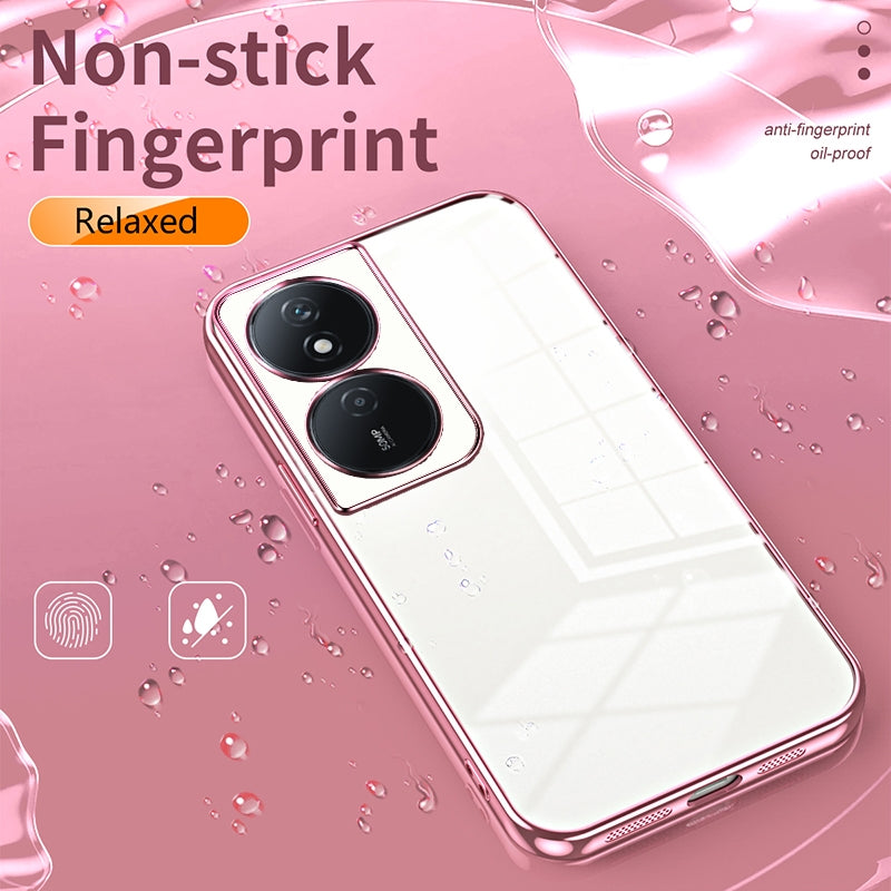 Honor Play 50 Plus Phone Case with Transparent Plating and Fine Hole Design: Crystal Clear & Scratch-Resistant