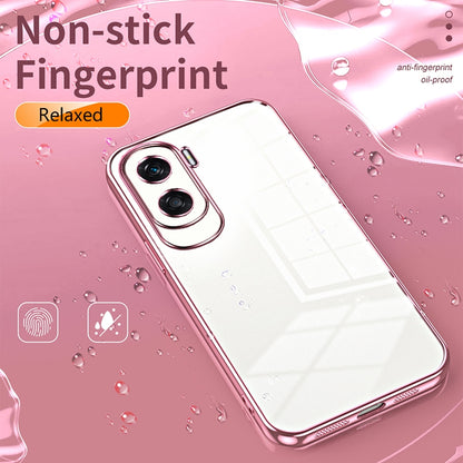 Honor 90 Lite Phone Case with Transparent Plating and Fine Hole Design: Crystal Clear & Scratch-Resistant