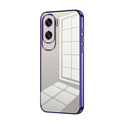 Honor 90 Lite Phone Case with Transparent Plating and Fine Hole Design: Crystal Clear & Scratch-Resistant