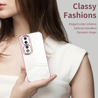 Honor 90 Pro Phone Case with Transparent Plating and Fine Hole Design: Crystal Clear & Scratch-Resistant