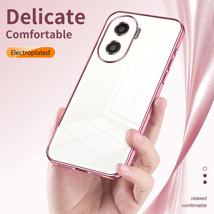 Honor X40i Phone Case with Transparent Plating and Fine Hole Design: Crystal Clear & Scratch-Resistant