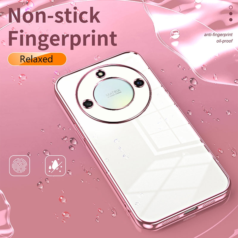 Honor Magic5 Lite Phone Case with Transparent Plating and Fine Hole Design: Crystal Clear & Scratch-Resistant