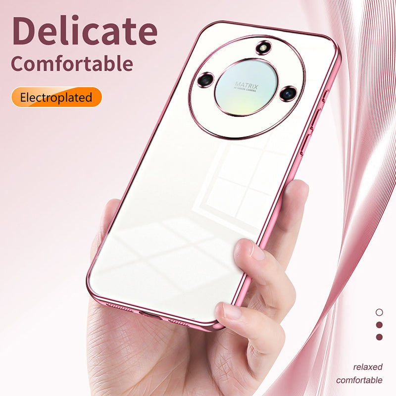 Honor X40 5G Phone Case with Transparent Plating and Fine Hole Design: Crystal Clear & Scratch-Resistant