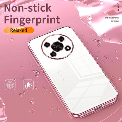 Honor X9 5G Phone Case with Transparent Plating and Fine Hole Design: Crystal Clear & Scratch-Resistant