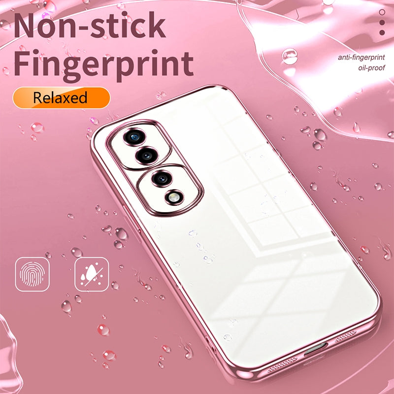 Honor 70 Pro+ Phone Case with Transparent Plating and Fine Hole Design: Crystal Clear & Scratch-Resistant