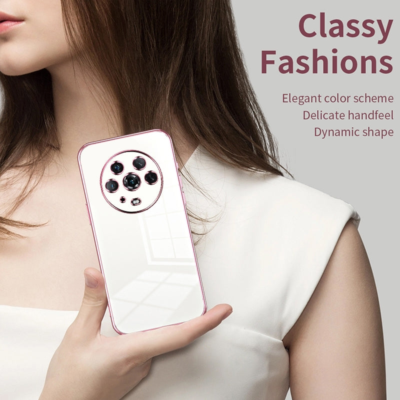 Honor Magic4 Phone Case with Transparent Plating and Fine Hole Design: Crystal Clear & Scratch-Resistant