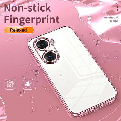 Honor 60 Pro Phone Case with Transparent Plating and Fine Hole Design: Crystal Clear & Scratch-Resistant