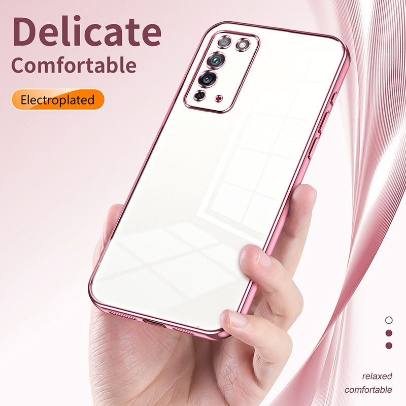 Honor X10 Phone Case with Transparent Plating and Fine Hole Design: Crystal Clear & Scratch-Resistant