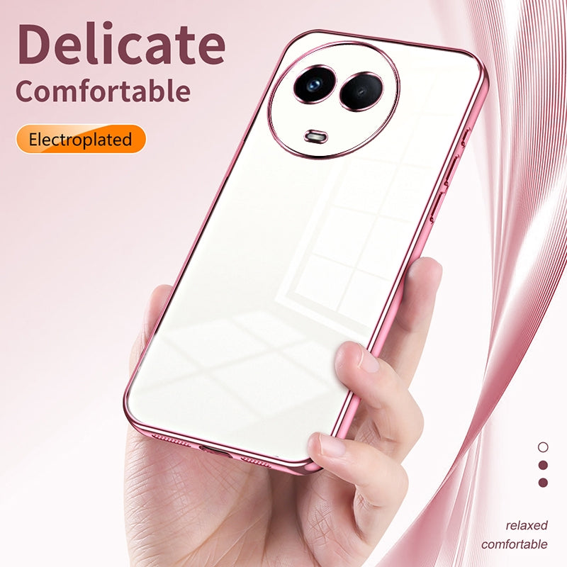 Realme Narzo 60 Phone Case with Transparent Plating and Fine Hole Design: Crystal Clear & Scratch-Resistant