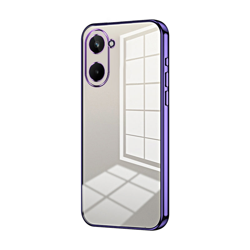 Realme 10 Pro 5G Phone Case with Transparent Plating and Fine Hole Design: Crystal Clear & Scratch-Resistant
