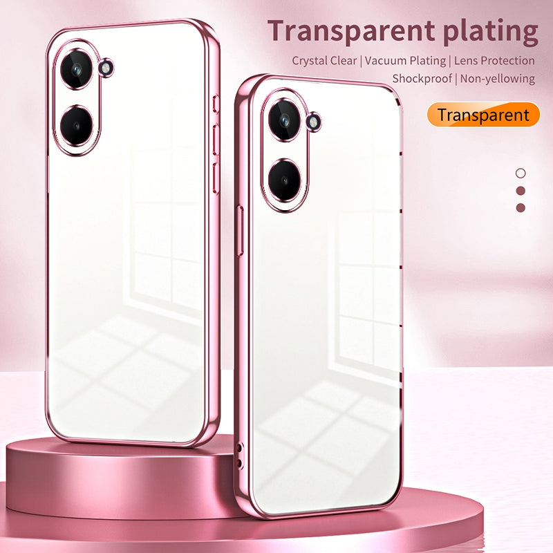 Realme 10 Pro 5G Phone Case with Transparent Plating and Fine Hole Design: Crystal Clear & Scratch-Resistant