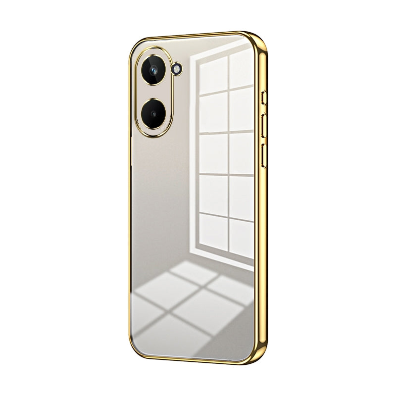 Realme 10 Pro 5G Phone Case with Transparent Plating and Fine Hole Design: Crystal Clear & Scratch-Resistant