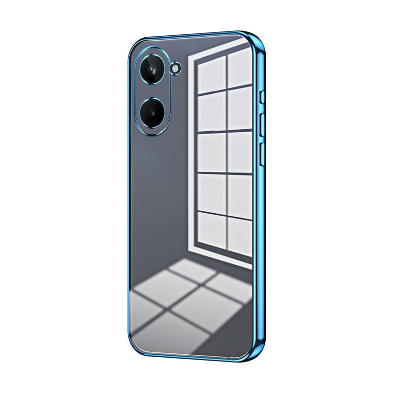 Realme 10 Pro 5G Phone Case with Transparent Plating and Fine Hole Design: Crystal Clear & Scratch-Resistant