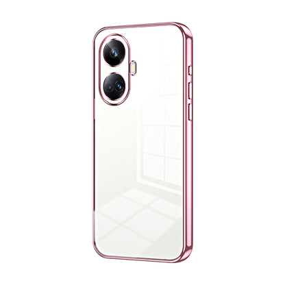 Realme 10 Pro+ Phone Case with Transparent Plating and Fine Hole Design: Crystal Clear & Scratch-Resistant