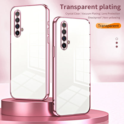 Realme X50m 5G Phone Case with Transparent Plating and Fine Hole Design: Crystal Clear & Scratch-Resistant