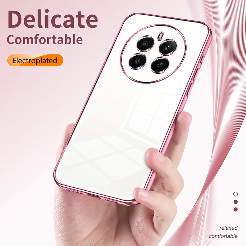Realme 12+ Phone Case with Transparent Plating and Fine Hole Design: Crystal Clear & Scratch-Resistant