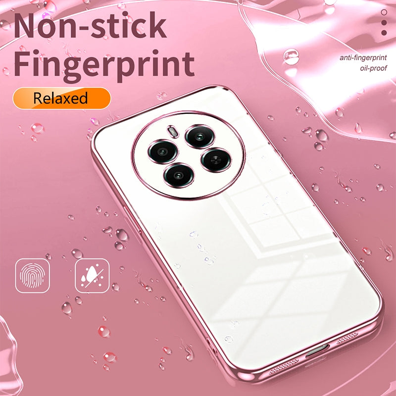 Realme 12+ Phone Case with Transparent Plating and Fine Hole Design: Crystal Clear & Scratch-Resistant