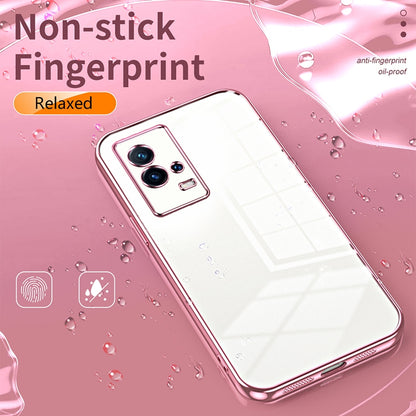 vivo iQOO 8 Phone Case with Transparent Plating and Fine Hole Design: Crystal Clear & Scratch-Resistant