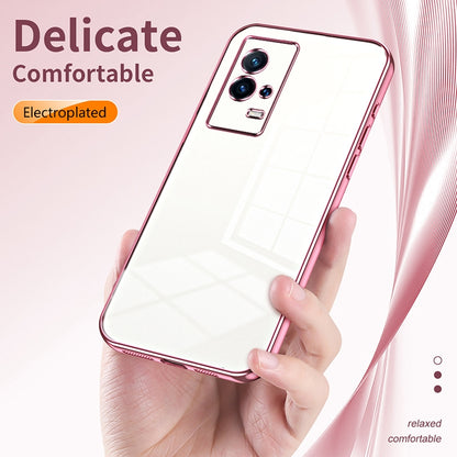 vivo iQOO 8 Phone Case with Transparent Plating and Fine Hole Design: Crystal Clear & Scratch-Resistant