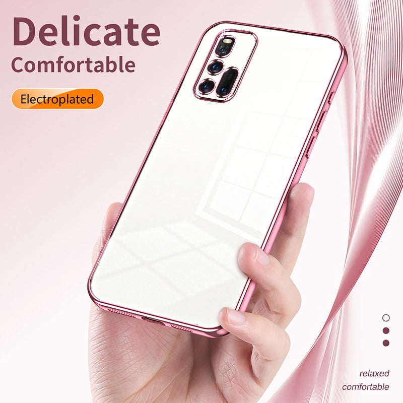 vivo iQOO 3 5G Phone Case with Transparent Plating and Fine Hole Design: Crystal Clear & Scratch-Resistant