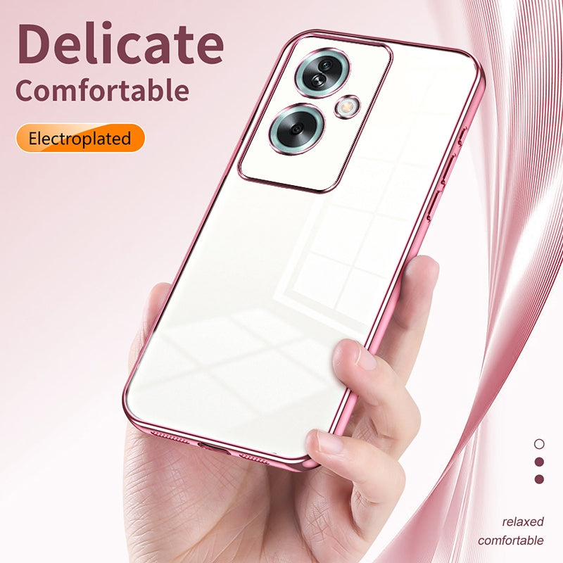 OPPO A2 Phone Case with Transparent Plating and Fine Hole Design: Crystal Clear & Scratch-Resistant