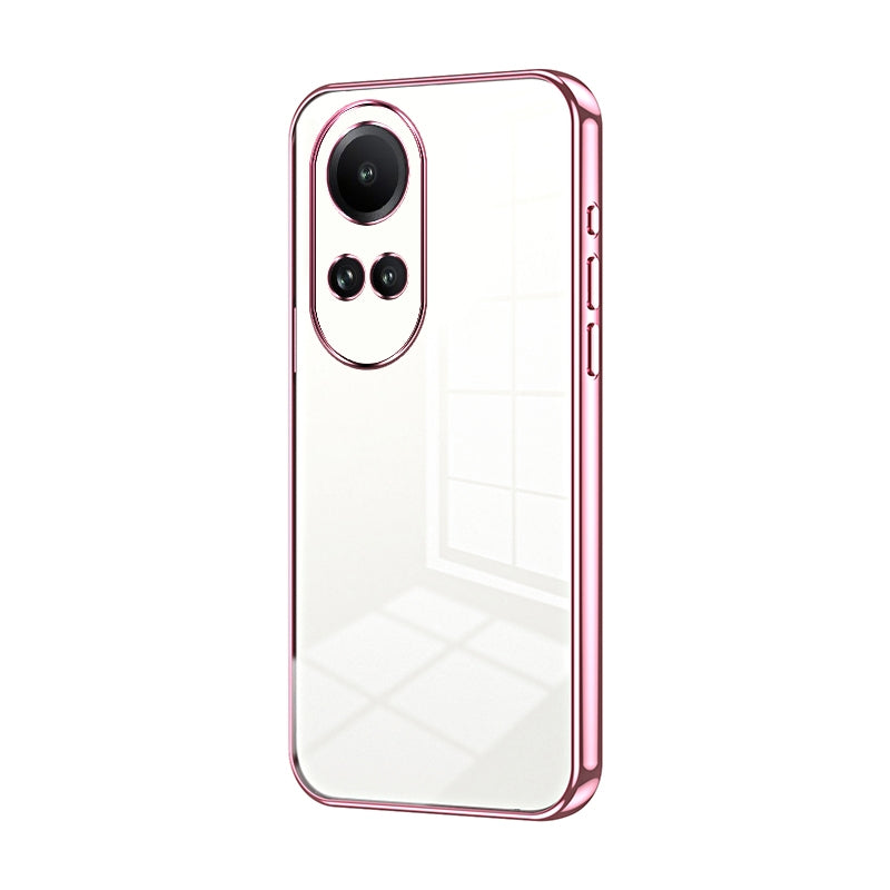 OPPO Reno10 Phone Case with Transparent Plating and Fine Hole Design: Crystal Clear & Scratch-Resistant