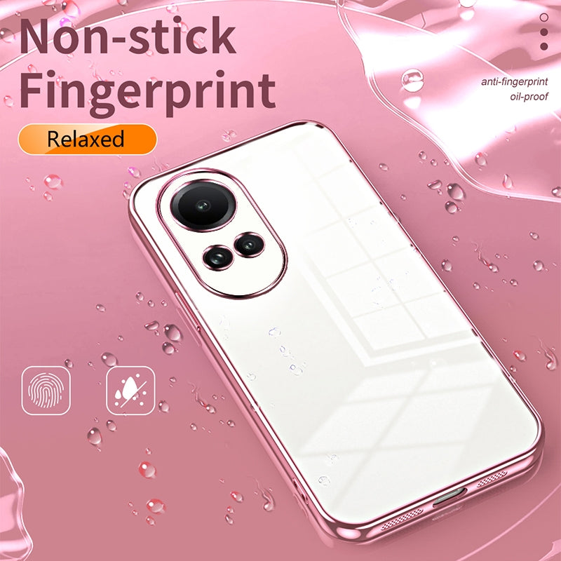 OPPO Reno10 Phone Case with Transparent Plating and Fine Hole Design: Crystal Clear & Scratch-Resistant