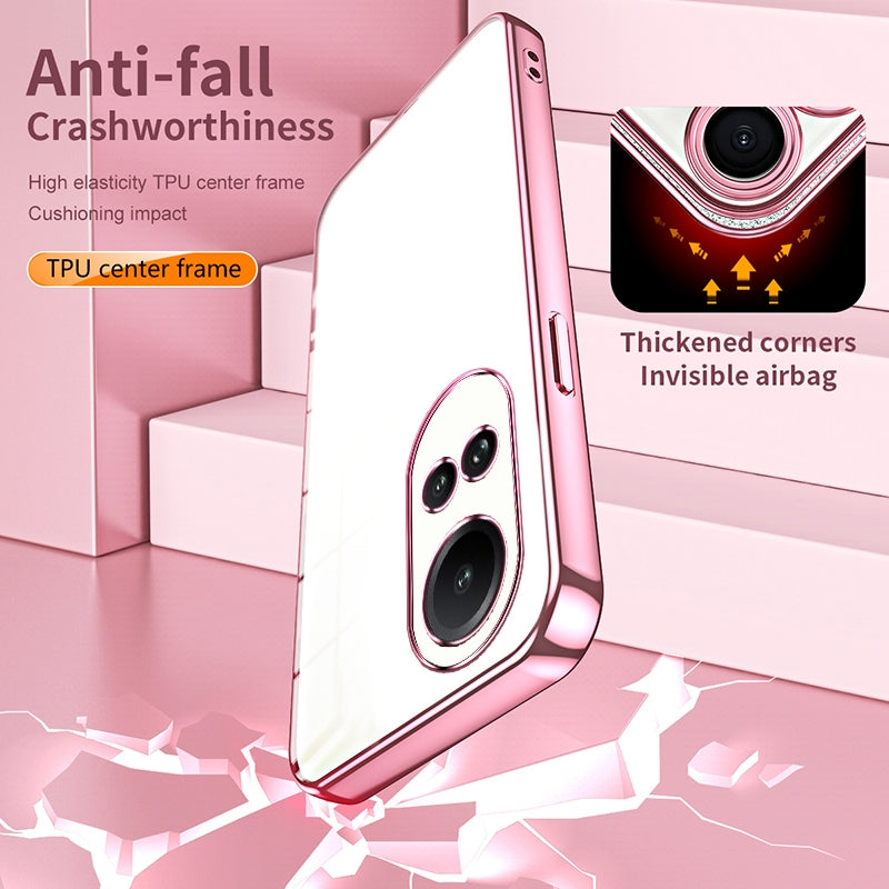 OPPO Reno10 Phone Case with Transparent Plating and Fine Hole Design: Crystal Clear & Scratch-Resistant