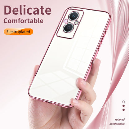 OPPO F21 Pro 5G Phone Case with Transparent Plating and Fine Hole Design: Crystal Clear & Scratch-Resistant