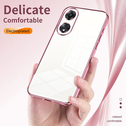 OPPO A58x 5G Phone Case with Transparent Plating and Fine Hole Design: Crystal Clear & Scratch-Resistant