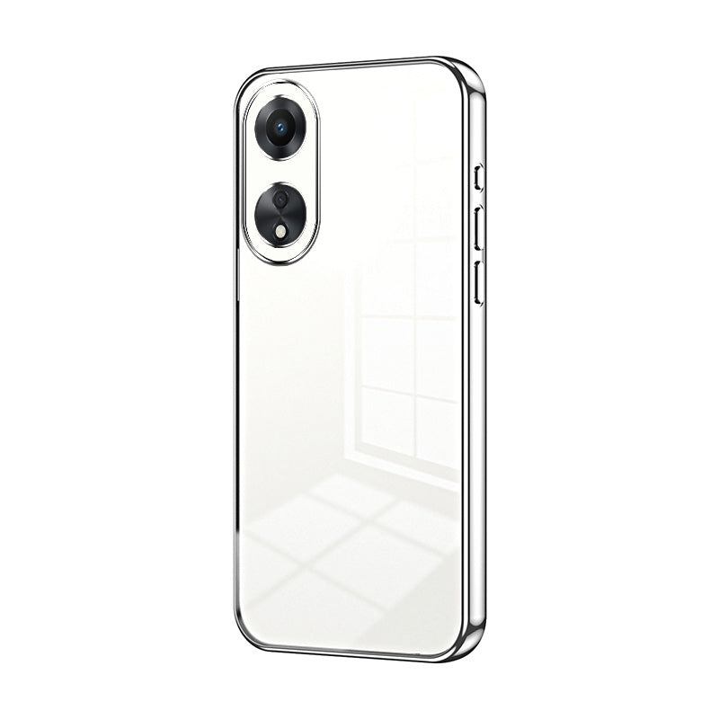 OPPO A58x 5G Phone Case with Transparent Plating and Fine Hole Design: Crystal Clear & Scratch-Resistant