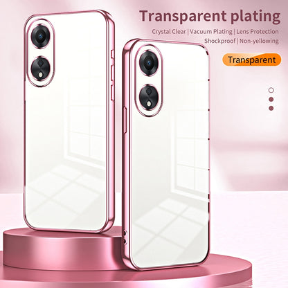 OPPO A58x 5G Phone Case with Transparent Plating and Fine Hole Design: Crystal Clear & Scratch-Resistant