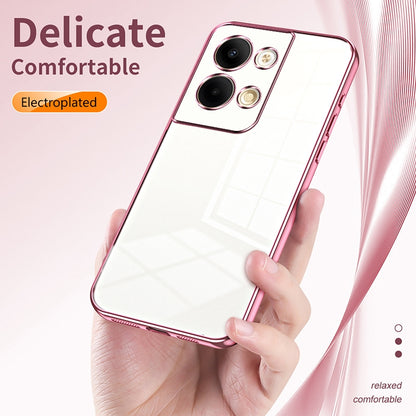 OPPO Reno9 Pro Phone Case with Transparent Plating and Fine Hole Design: Crystal Clear & Scratch-Resistant