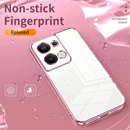 OPPO Reno9 Pro+ Phone Case with Transparent Plating and Fine Hole Design: Crystal Clear & Scratch-Resistant