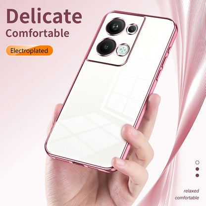 OPPO Reno9 Pro+ Phone Case with Transparent Plating and Fine Hole Design: Crystal Clear & Scratch-Resistant