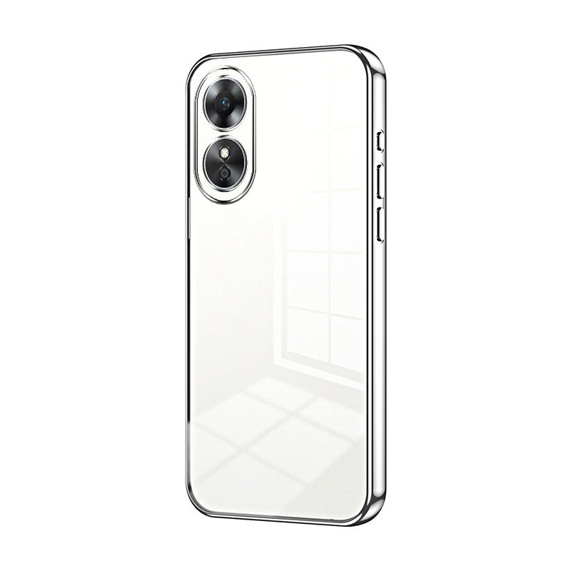 OPPO A17 Phone Case with Transparent Plating and Fine Hole Design: Crystal Clear & Scratch-Resistant