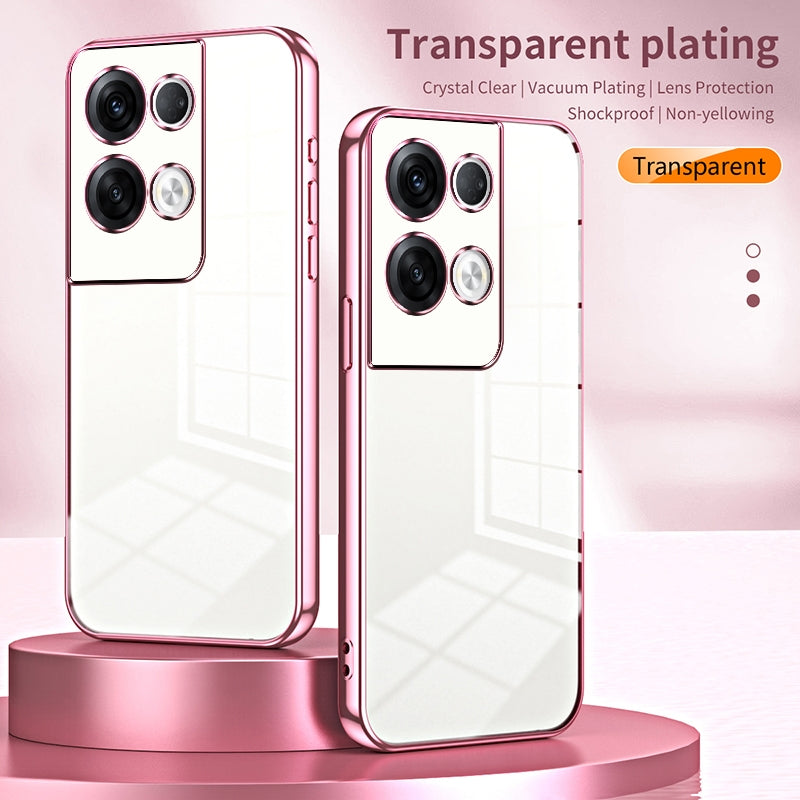 OPPO Reno8 Pro+ Phone Case with Transparent Plating and Fine Hole Design: Crystal Clear & Scratch-Resistant
