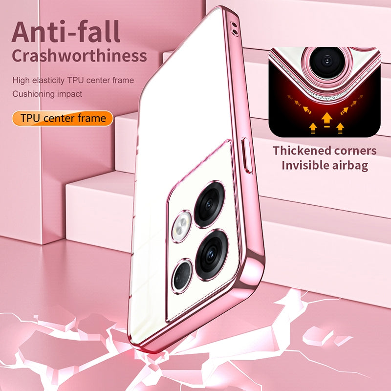 OPPO Reno8 Pro+ Phone Case with Transparent Plating and Fine Hole Design: Crystal Clear & Scratch-Resistant