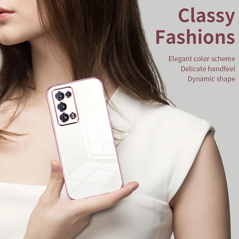 OPPO Reno6 Pro+ Phone Case with Transparent Plating and Fine Hole Design: Crystal Clear & Scratch-Resistant