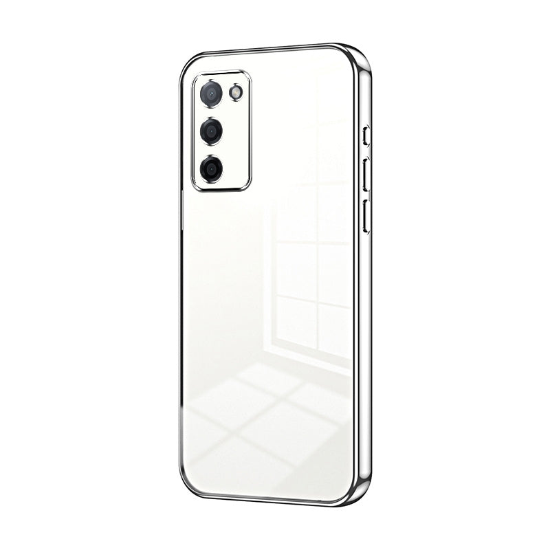 OPPO A53s 5G Phone Case with Transparent Plating and Fine Hole Design: Crystal Clear & Scratch-Resistant