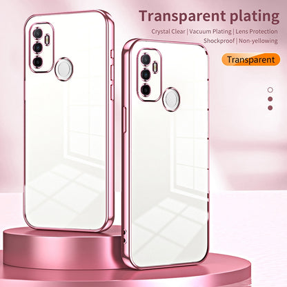 OPPO A11s Phone Case with Transparent Plating and Fine Hole Design: Crystal Clear & Scratch-Resistant