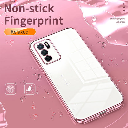 OPPO A54s Phone Case with Transparent Plating and Fine Hole Design: Crystal Clear & Scratch-Resistant