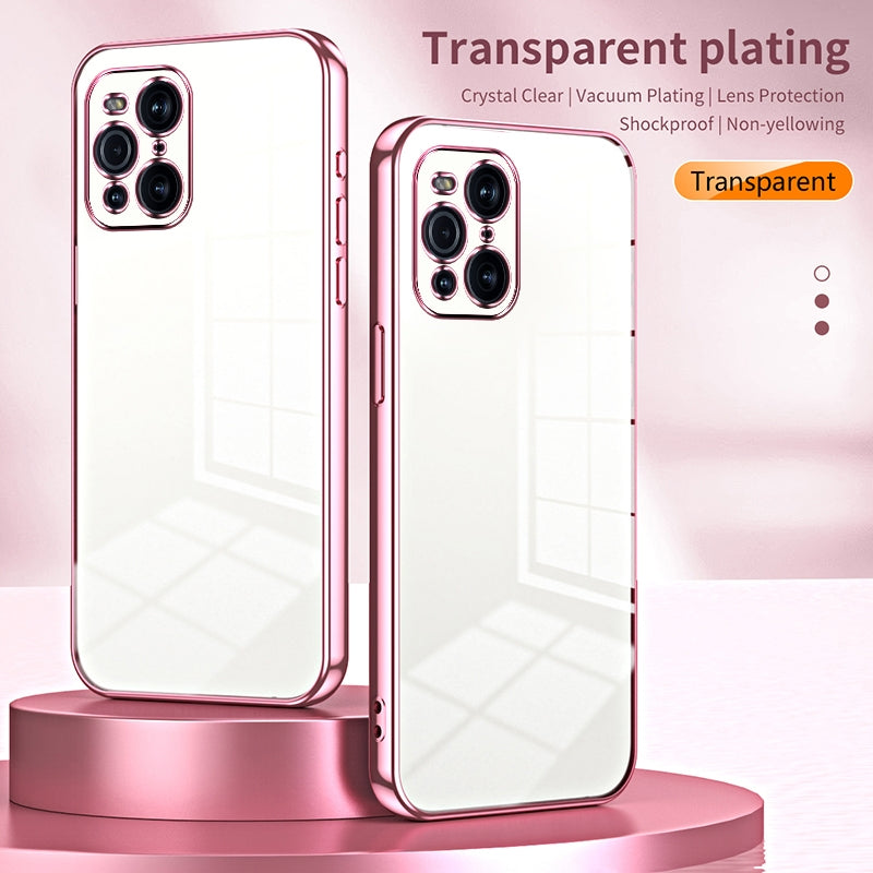 OPPO Find X3 Phone Case with Transparent Plating and Fine Hole Design: Crystal Clear & Scratch-Resistant