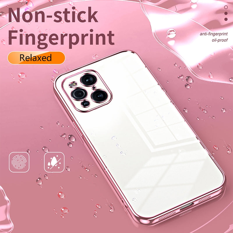 OPPO Find X3 Phone Case with Transparent Plating and Fine Hole Design: Crystal Clear & Scratch-Resistant