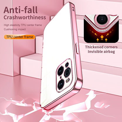 OPPO Find X3 Phone Case with Transparent Plating and Fine Hole Design: Crystal Clear & Scratch-Resistant